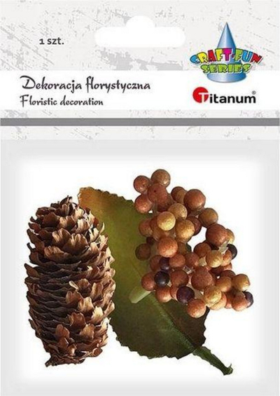 Dekor artificial Titanum Bunch of Berries, me gjethe, me fruta të verdha