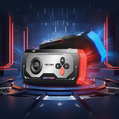 Amplifikator zanor për gaming Vention, USB C, 7.1 surround, i zi