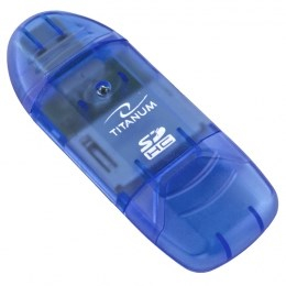 USB читач на картички SDHC Esperanza Titanium TA101B, USB 2.0, сина