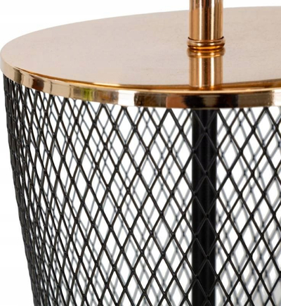 Lampë tavoline Mauro Ferretti Tower, E27 40W, 25 x 44 cm, e zezë me ari
