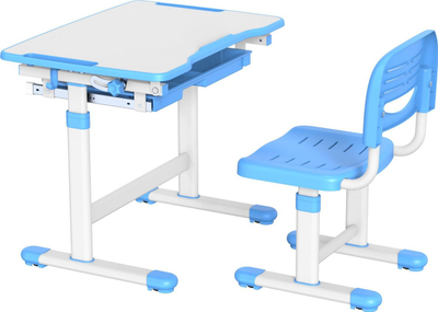 Сет маса и столица за деца Mozos DC-SET-BLUE, прилагодлив, сина со бела