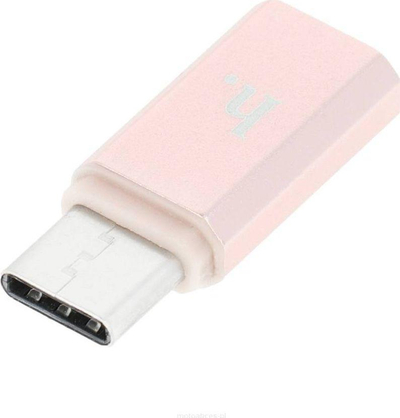 Адаптер USB Хоко, USB Ц во микроУСБ, розева