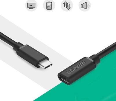Kabllo zgjatëse Ugreen USB C, 0.5 m, 5 Gbps, 4K 60Hz, e zezë