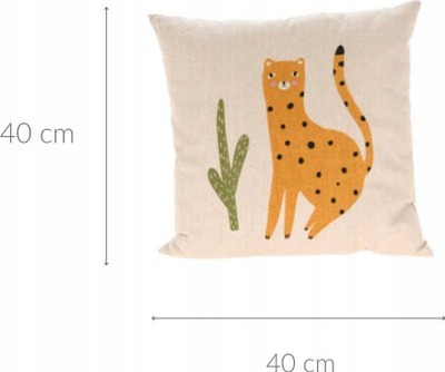 Jastëk zbukurimi Home and Styling Collection Safari, 40 x 40 cm, me print gepardi, shumëngjyrësh