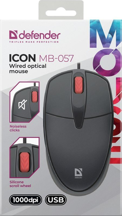 Mouse me kabllo Icon MB-057, 1000 dpi, silent click, i zi