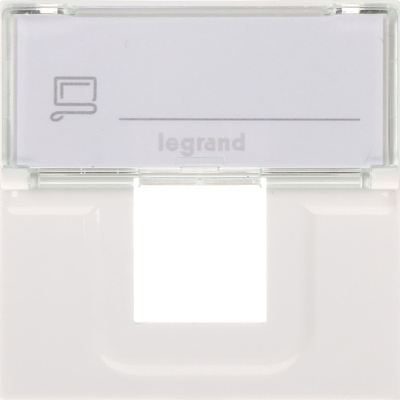 Kapak Legrand Mosaic-II 1x Keystone, 2 module, me mbajtës etikete, i bardhë
