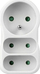 Adapter prizë Konnoc DX FZB 01 01 2, 1x rrumbullakët, 2x i sheshtë, i bardhë