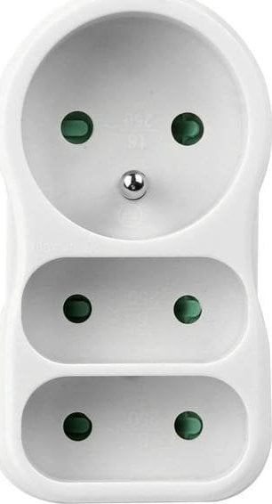 Adapter prizë Konnoc DX FZB 01 01 2, 1x rrumbullakët, 2x i sheshtë, i bardhë