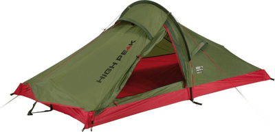 Tendë turistike High Peak 2, 230 cm x 120 cm x 90 cm, e kuqe / e gjelbër