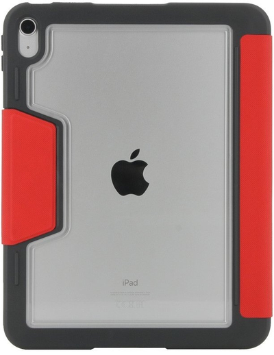 Kapak tablet Mobilis 062008, për iPad 11\" 2025 dhe 10.9\", flip case, i zi me të kuqe transparent