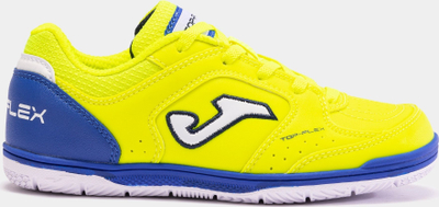 Këpucë futbolli salle Joma Top Flex Jr 2409, për kalamaj, ngjyrë e verdhë fluo me blu
