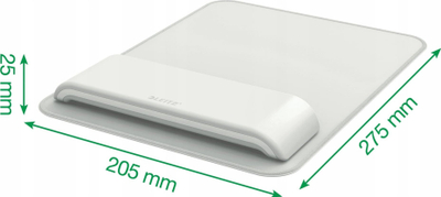 Mousepad ergonomik Leitz Ergo, me mbështetëse kyçi të rregullueshme, gri e çelur