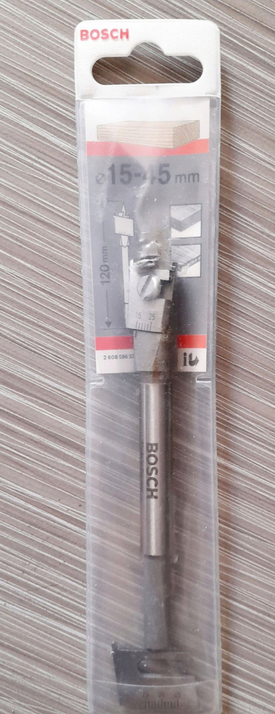 Freze për dru Bosch Adjustable Wood Flat Bit, 15–45mm, çelik i kalitur