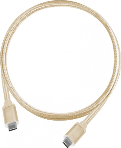 Kabllo USB SilverStone USB C në USB C, 0.5m, Gold, najlon