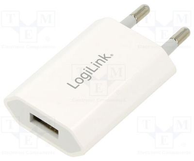 Karikues muri LogiLink USB, 1x USB A, 5W, i bardhë