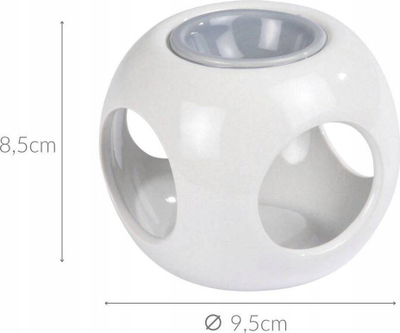 Djegës vaji aromatik Homea, qeramik, 9.5cm, i bardhë