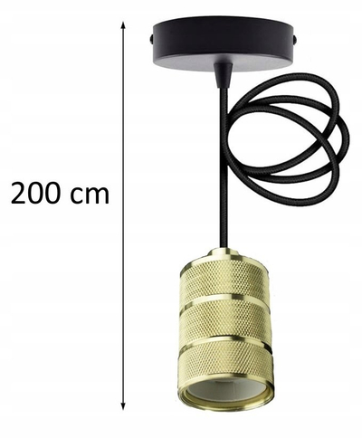 Lampë varëse tavani Ecolight Pendant, 2m, E27, ngjyrë ari