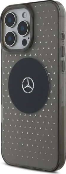 Kapak telefoni Mercedes MB Star Pattern për iPhone 16 Pro 6.3", transparent, i zi