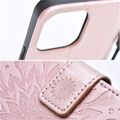 Këllëf libri OEM MEZZO për Xiaomi Redmi Note 13 4G, model Mandala, rose gold