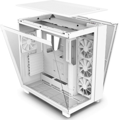 Kullë PC NZXT H9 Flow, ATX, xham i temperuar, e bardhë