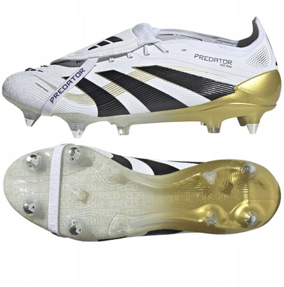Këpucë futbolli adidas Predator Elite FT SG JR4529, për terren të butë, me vida, të bardha