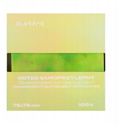 Shënime vetëngjitëse Starpak Transparent Ombre Dark, 75x75mm, 100 fletë, jeshile