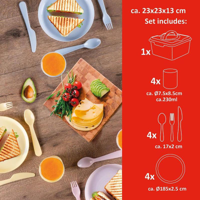 Set enësh plastike për kalamajt Alpina, 21 pjesë, me kuti për ruajtje, shumëngjyrësh