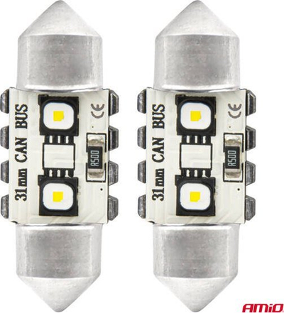 Llamba LED CANBUS AMiO C5W 31mm, 12SMD, 12/24V, dritë e bardhë