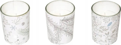 Set qirinj aromatikë Christmas, 3 copë, në gotë, shumëngjyrësh