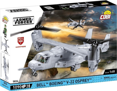 Set tullash COBI Bell Boeing V 22 Osprey, 1090 copa, shkallë 1:48, gri me të bardhë