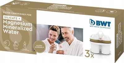 Kartrixha filtri uji BWT Magnesium Mineralised me silikat, set 3 copë