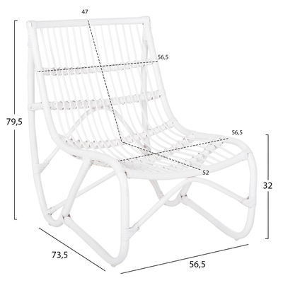 Kolltuk Grinn 56,5x73,5x79,5Hcm (HM9815.03), bardhë