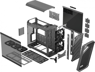 Kasë Fractal Design Torrent TG Light Tint, e hirtë, Full Tower