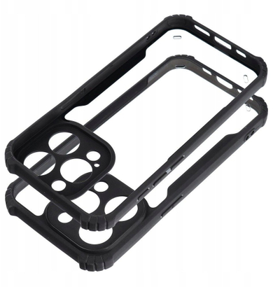 Futera mbrojtëse për iPhone 16 Pro Max, kundër rënies, transparente, e zezë