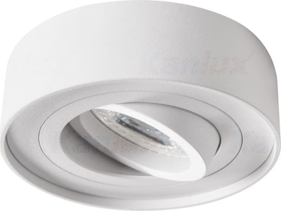 Вграден тавански спот Alu Cylinder Mini, 85mm, подвижен, мат бел