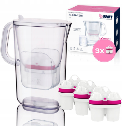 Филтер-кана за вода BWT AQUAlizer 2.6L, 3 магнезиумски патрони, транспарентна
