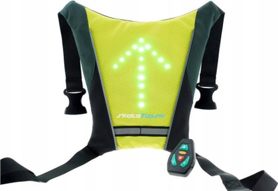 Jelek sinjalizues Skateflash Reflective, me LED, rikarikues, i zi