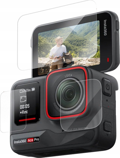 Set mbrojtës Telesin për Insta360 Ace, xham lente dhe 2x mbrojtës ekrani, transparent