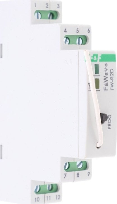 Relé bistabile F&amp;F F&ampWave FW-R2D-P, 2 kanale, montim në shinë DIN, 85-265V AC/DC