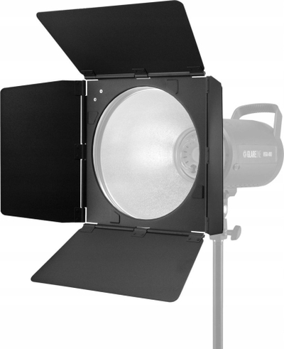 Komplet reflektor Barndoor GlareOne PRO, për reflektor 24 cm, i zi