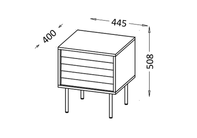 Komodinë anës shtratit Cama MEBLE CORTINA, set 2 copë, 45x40x51 cm, e zezë