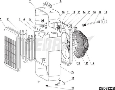 Termostat DEDRA DED9922B, 16A, për ngrohëse elektrike, metalik