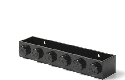 Raft librash LEGO Brick Bookrack, për në mur, plastik, i zi