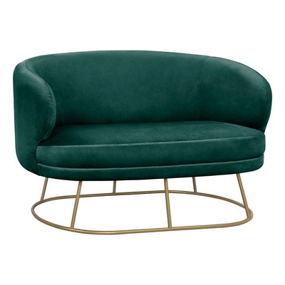 Sofa Arien 2-ulëse velur gjelbër (HM8492.03), gjelbër/ ari