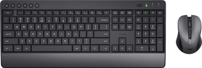 Set tastierë dhe maus Trust Trezo Comfort, wireless, layout gjerman QWERTZ, i zi