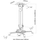 Mbajtës tavani për projektor Techly 309654, i rregullueshëm 38-58 cm, kapacitet 13.5 kg, argjendtë