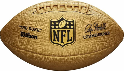 Top futbolli amerikan Wilson NFL Duke Metallic Edition WTF1826XB, madhësi e rritur, ngjyrë ari metalik