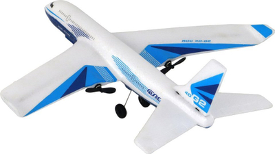 Avion me telekomandë LeanToys ROC 4D G2, me drita LED, i bardhë me blu