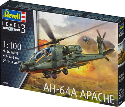 Model helikopter Revell AH-64A Apache 04985, plastik, shkalla 1:100, i zi