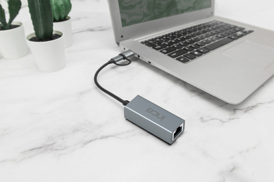 Адаптер за мрежа Inca IUTP-01TX, USB 3.0 и Type C, RJ45 1x, сина